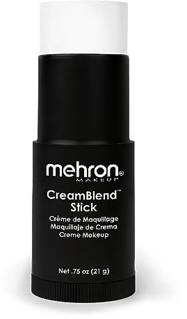 Mehron Makeup CreamBlend Stick | Face Paint, Body Paint, & Foundation Cream Makeup | Body Paint Stick .75 oz (21 g) (White)