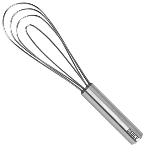 Tovolo Flat Whisk Stainless Steel 10” Gravy Whisk for Sauces Roux Batters, Large Kitchen Classic Dishwasher Safe Flat Bottom Whisker for Cooking Blending Mixing Stirring Whipping Beating Whisking