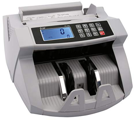 Olympia NC 450 Geldzähler Stückzähler (für Scheine, Echtheitsprüfung, Additionsfunktion, LCD-Display, Geldzähl-Maschine für Euro, Dollar, Pfund etc., Profi Geldscheinzähler mit Update-Funktion)