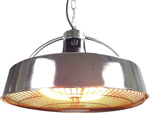 Aktobis calefactor radiante de techo, calefactor de balcón/de tienda WDH-210S (gris plateado + hasta 2.100 vatios + bajo deslumbramiento)