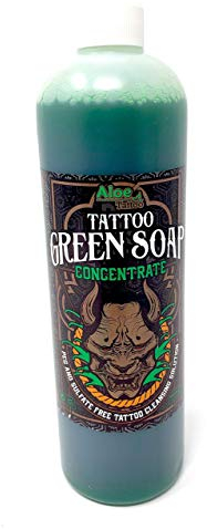 Aloe Green Soap Concentrado 0,5L para 5litre - Verde Jabón - Tatuaje Limpiar/Limpiar - Inkgrafix® Alemania - Profi Studio IG42248