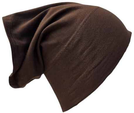 Hätta 100 % bomullsrör hijab bandana under hijab huvud sovmössa under scarf ben huvudscarf turban stretchig mössa cancer hårskydd skydd patienter vård hatt svettabsorberande ramadan Eid, Brun, one
