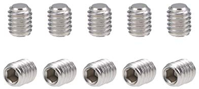 sourcing map 50 Stück M3 x 4 mm Innensechskant-Gewindestifte, flache Spitze, 304 Edelstahlschrauben