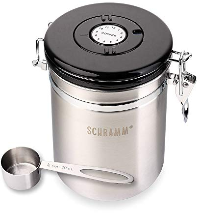 Schramm® Boîte à café de 1500 ml en 10 couleurs avec cuillère doseuse Hauteur : boîte à café de 15 cm Récipient à café en acier inoxydable, Farbe:Silber