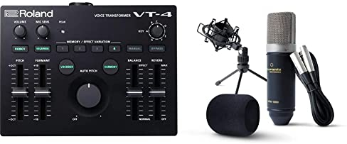 Roland Aira VT-4 Voice Transformer, Harmonizer, Vocoder NEU, Schwarz & Marantz Professional MPM1000 - XLR Kondensatormikrofon mit Pop Schutz Filter, Shockmount, XLR Kabel