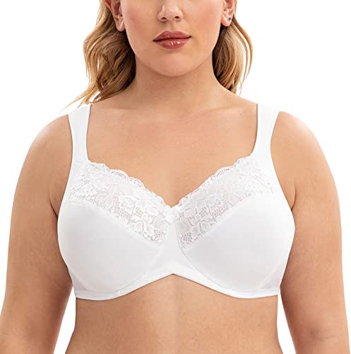 CASOLACE Soutien-Gorge Femme Grande Taille avec Armatures Minimiseur Sexy Dentelle