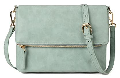 Gladdon Umhängetasche Damen Klein Handtasche,Crossbody Tasche Schultertasche Elegant Clutch Messenger PU-Leder Taschen Für Täglich Arbeit Einkaufen(Beifuß Grün)