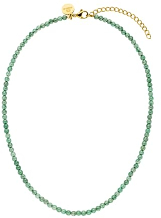 Purelei® Aventurine Kette Damen (Gold) – Halskette Damen aus langlebigem Edelstahl – Wasserfeste Kette – 35-45 cm Länge verstellbar – Halskette für deinen individuellen Look