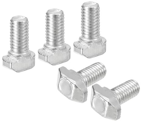 QUARKZMAN 40pz Bulloni a T-Slot, M5 x 10mm Bullone Testa a Martello Vite a T Perno per Profilo Alluminio a T Serie 2020, Acciaio Carbonio Nichelato, Argento