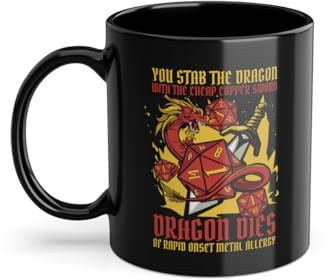 You Stab The Dragon PnP RPG Spiender kaffekopp | rollspel tablettop Pen and paper kopp svart (05675W)