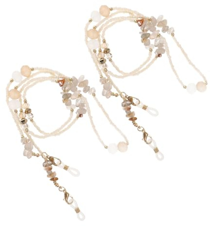 Healeved Chaînes De Lunettes Pour Femmes 2 Pièces Collier Porte-Lunettes En Perles Léger Et Compact Anti-Perte Idéal Pour Sport Et Usage Quotidien