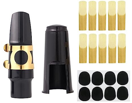 Altsaxophon-Mundstück-Set enthält Saxophon-Mundstück und Metall-Ligatur-Clip, Saxophon-Teile