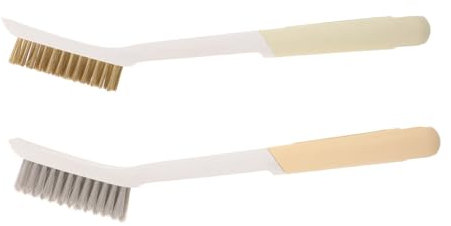 OATIPHO Cepillos De Cocina Para Limpiar Hornos y Estufas, Juego De 2 Piezas Cerdas De Alambre y Nylon, Mango Largo Para Eliminar Manchas De Aceite y Residuos, Adecuado Para Cocinas y Parrillas