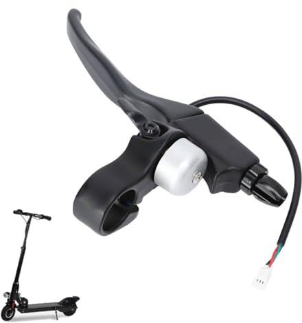 Tissting Freno de Mano para Scooter Eléctrico, Palanca de Frenado Segura con Campana Integrada, Aleación de Aluminio Impermeable, Fácil Instalación para Bicicleta Eléctrica y Patinete
