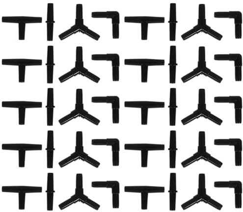 Toddmomy 60pcs Aquarium Tubing Connectors Airline Hose Adapter Straight Tee Shaped Plastic Plumbing Fittings for Fish Tank Oxygenation