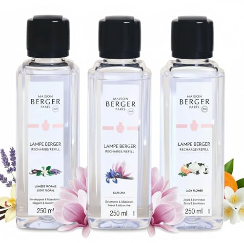 MAISON BERGER Cofanetto Ophelia, 3 Ricariche Lampe Berger, 3 x 250 ml