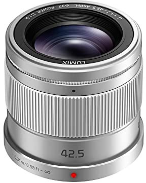 Panasonic Lumix 42,5mm F1.7 | Objectif à focale fixe H-HS043E-S (Grand angle 42,5mm, Grande ouverture F1.7, Stabilisé, equiv. 35mm : 85mm) Silver – Compatible monture Micro 4/3 Panasonic & Olympus