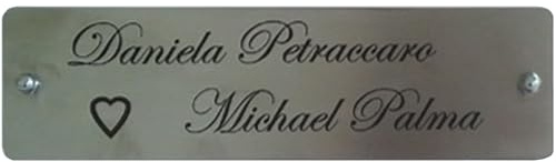 GUIZZO Creart - Targa Personalizzata con Nome, Via e/o Numero Civico Esterno, in Acciaio Inox - Targhetta Made in Italy, Porta Ingresso Multiuso, 18x5H cm