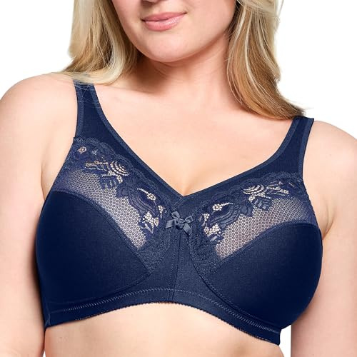 Glamorise MagicLift Minimizer Bra Wirefree #1003 Sujetador Reductor, Opaco, Azul, 120D para Mujer