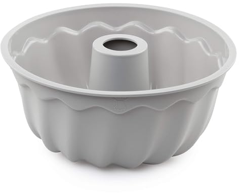 Backefix 23 cm Ø Gugelhupf mold, silicone, non-stick silicone baking tray, Gugelhupf - the perfect cake mold for marble cakes with perfect icing, old-proven, healthy, BPA-free, food safe | grey