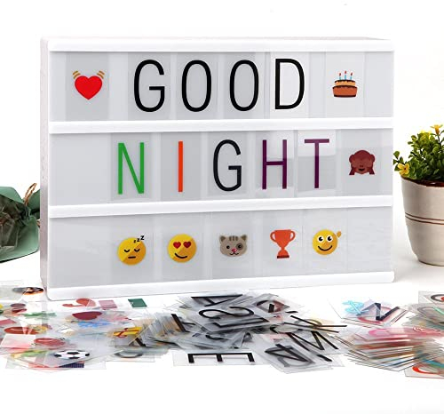 Lettres pour A4, EONANT 126 Lettres Colorées, Nombres, Symboles et Emojis pour la Taille Quadri A4 Lightbox