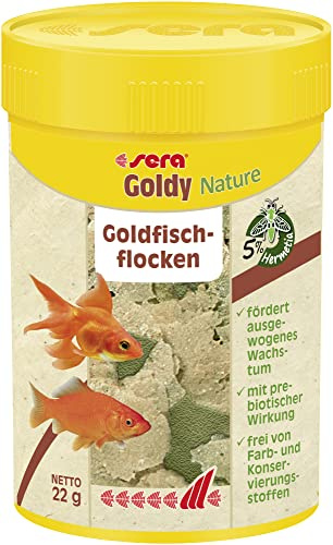 Sera Goldy Nature 100 ML – Nourriture pour Poissons Rouges pour Une Croissance Saine et des Couleurs somptueuses – Nourriture en Flocons pour Aquarium – Nourriture en Flocons avec Une Grande capacité