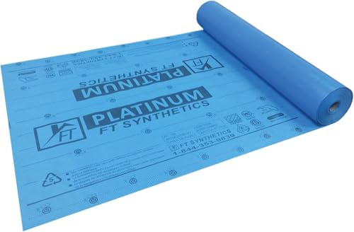 FT Synthetics Platinum Synthetic Roofing Underlayment – 20 mil Polyolefin, GRIPSPOT™ Slip-Resistant, UV-Resistant, 100% Recyclable, Lifetime Warranty (48 x 250')