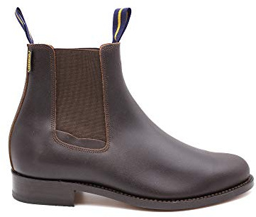 LAZO Y DUQUE - Botos Camperos Valverde del Camino, fabricadas en piel, sin cordones y con suela de cuero,elásticos, para: Hombre color: CASTAÑO talla:43