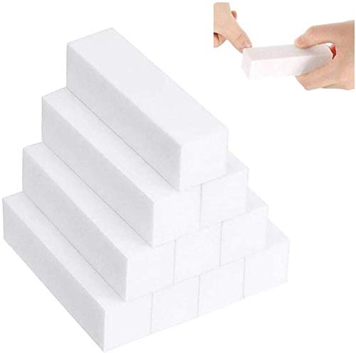 Yicare Set di 10 blocchi lucidanti per unghie bianche lime per unghie spugna tampone per unghie smerigliatura unghie nail art tip strumenti