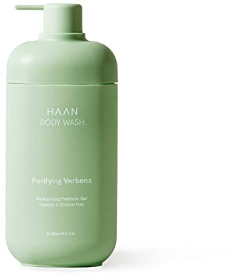 HAAN – Reinigendes Verbena-Körperwaschmittel – Tägliches Peeling-Körperwaschmittel für weiche und glatte Haut mit Aloe Vera – Recycelbar – Nachfüllbar – Vegan 450 ml