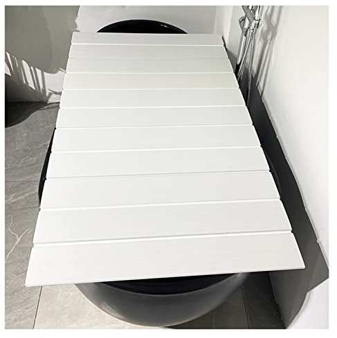 Couverture De Baignoire PVC Couverture de Baignoire Panneau Isolant Pour Baignoires, Pliante Étanche Ponts de Baignoire Support de Stockage Bain, Epaisseur 0.6cm, Roulement 5kg Pliante ( Color : White