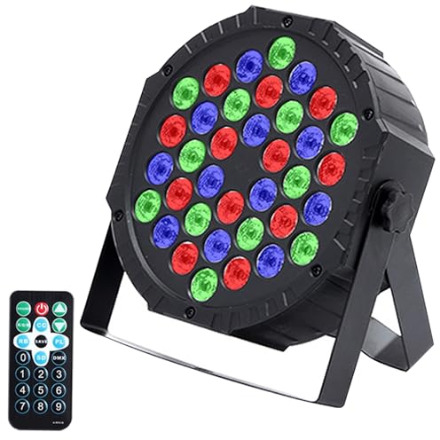 36 Par LED Projecteurs, Eclairage de Scène Digital Multiplex512 LED RGB DJ Lampe de Scène avec Télécommande 7 Modes d'éclairage pour DJ Disco Fête Étape Bar Club Halloween Mariage Noël