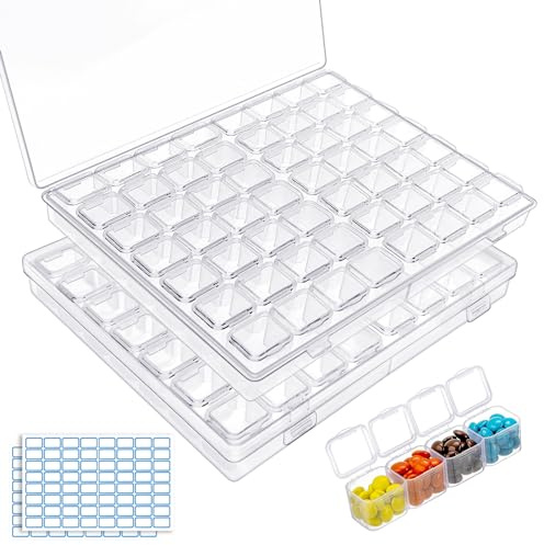 GZhaimai 2 Pezzi 56 Scompartimenti Set Box, Scatola Portaoggetti DIY per Anelli, Perline e Ami da Pesca – Pratico Contenitore per Piccoli Accessori
