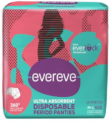 Inkontinenz Pants für Damen - 10 x Inkontinenzeinlagen - Wiederverwendbare und Feuchtigkeitsbeständige - Gr. M-L (60-100 cm)