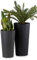 HowHomely 2X Blumentopf Gross mit Pflanzkübel Einsatz | Schwarz Pflanzkübel Groß aus Kunststoff für Deko Wohnzimmer oder Garten | Set aus 2 Blumenübertopf (30xh57cm & 25xh46)