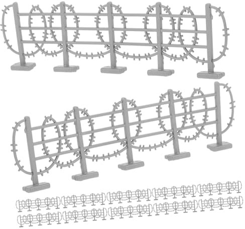 BESTonZON 50 Pièces Jouets De Clôture Mini Clôture pour Jardin Accessoire De Fil De Fer Barbelé Jouets pour Chevaux Clôture Jouet pour Animaux De La Ferme Jouet Figurine D'escrime Plastique