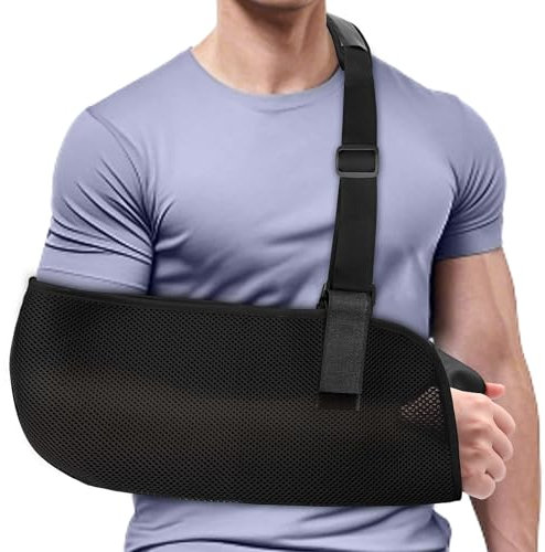 XIANGLONGY Tutore Braccio Tutore Spalla Destro e Sinistro, Aldult Tutore Braccio Destro e Sinistro, Reggibraccio Ortopedico per Spalla in Rete, Adatto a Polso,Gomito, Armi, Slogate Spalle（Nero）