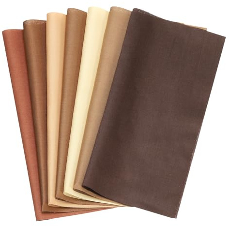 PATIKIL Paquetes de Tela de Algodón, 7 Piezas de 50 X 50 Cm Cuadrados de Tela de Color Sólido Precortados para Coser Patchwork Quilting Manualidades, Marrón