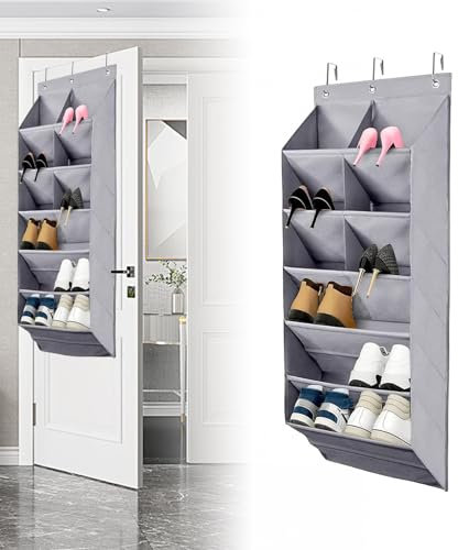 Fesatccoz Étagère à Chaussures Suspendue en Tissu Oxford, Organisateur de Chaussures Peu Encombrant Porte avec 9 Poches Armoire à Chaussures Suspendue pour Camping-Car Chambre d'Enfant et Plus
