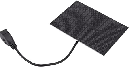 Phefop 5W Solcellsladdare, Solcellsladdare med USB-utgång för Utomhusnödström, Kompakt 5V Solpanel för Mobiltelefoner Vandringscamping, Svart 5W Solarladdare, Bärbar Telefon