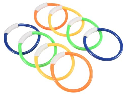 Puthernm 8 Anelli per Immersione in Piscina, Anelli Colorati per Piscina per Bambini, Allenamento Subacqueo, per Immersione in Piscina per Bambini, Durevole, Facile da Installare