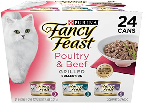 Purina Fancy Feast Poultry & Beef Wet Cat Food Variety Pack, 3 oz, 24-Pack