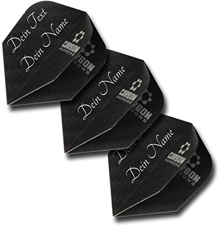 3Dglas Carbon Dart Flight mit Gravur | Text oder Logo | Das Geschenk für Dartspieler