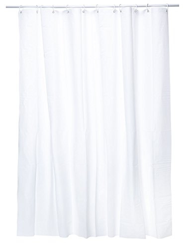 GOODS+GADGETS® Duschgardin 180x200 cm – Vattentät, Mögelresistent, Vit | PEVA-material, maskintvättbar, 12 gardinringar ingår – passar badkar och duschkabin