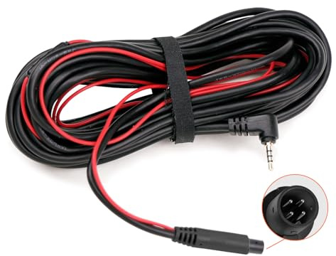 WOLFBOX 33FT / 9m Cable de Repuesto Más Largo para Cámara Trasera para G840S/G840H/G850/G900/G930/i07 Cámara de Tablero con Espejo (4 Pines, 2.5 mm)