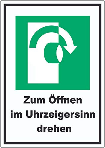 Zum Öffnen im Uhrzeigersinn drehen Aufkleber A2 (420x594mm)