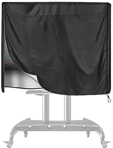 SELUGOVE Mobile Outdoor TV Stand Cover for 60-72 Inches Mobile TV Cart Black Waterproof Moisture-proof Dust-proof TV Screen Protection Cover