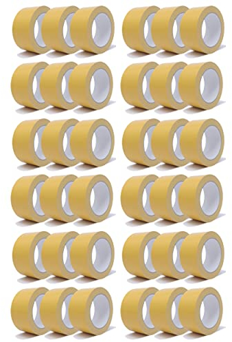 gws 36 Rollen Doppelseitiges Verlegeband, Stark klebendes Teppichband für Teppich & PVC-Böden, Profi-Qualität, je Rolle 25 m x 50 mm