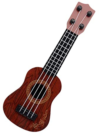 Kids Ukulele Toy, 9.8 inch Ukulele Kids Guitar Toy 4 Strings Musical Instruments Educational Learning for Boys Girls Toddler (Brown)