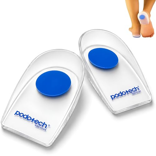 Premium Full Silicone Gel Heel Cushion Pads for Heel Spurs & Plantar Fasciitis - Prescribed by NHS - Knee and Back Pain - Heel Cradling Gel Support and Shock Absorption - Professional Shoe Heel Pads